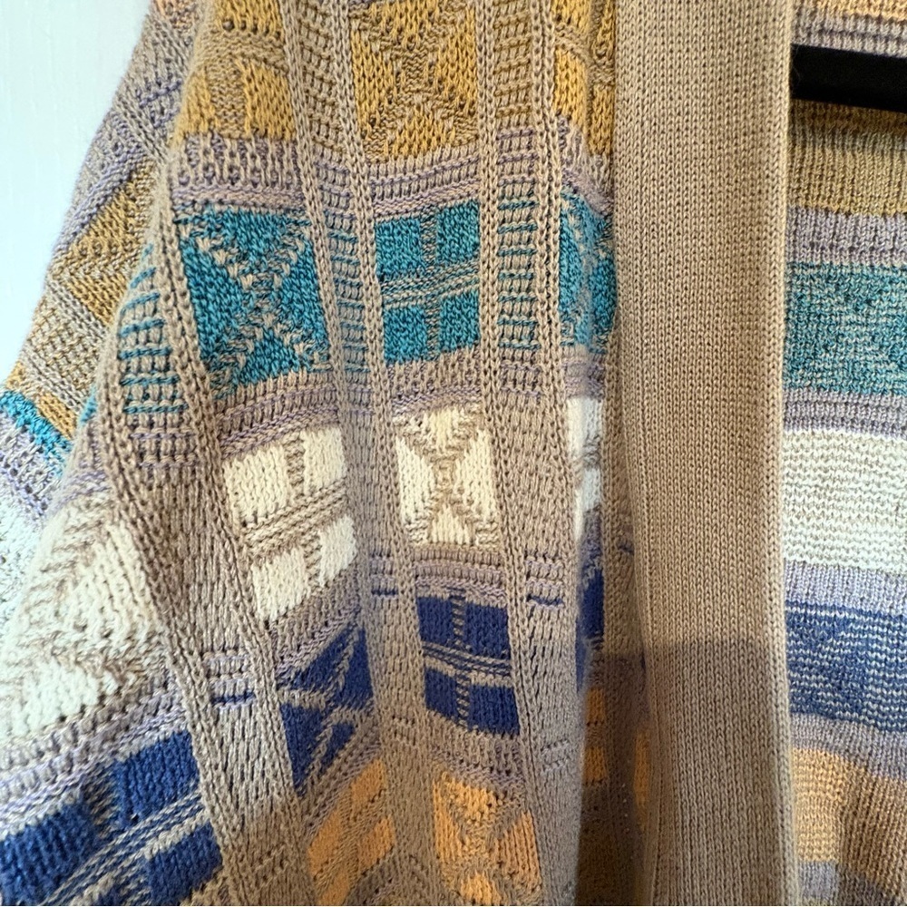 Vintage Saks Fifth Avenue Multicolor Patterned Cardigan Large - Picture 4 of 10